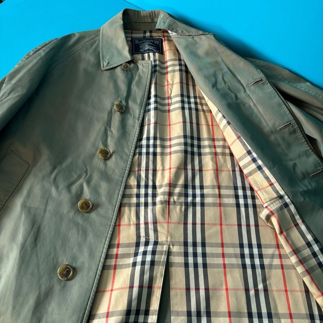 Burberrys バーバリー ステンカラーコート 玉虫色 ノバチェック M