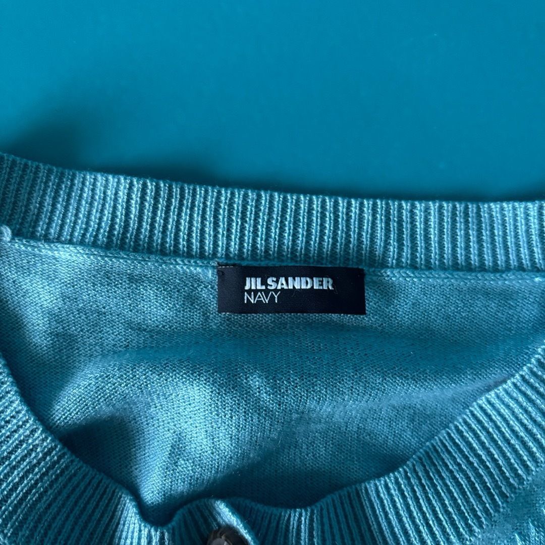 912 JIL SANDER NAVY 長袖 カーディガン シルクウール ブルー - メルカリ