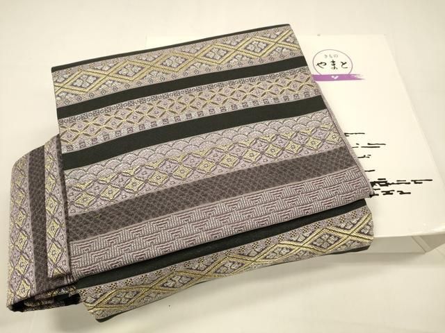 平和屋着物＊夏物 ワンタッチつけ帯 横段吉祥文 金銀糸 やまと誂製 箱
