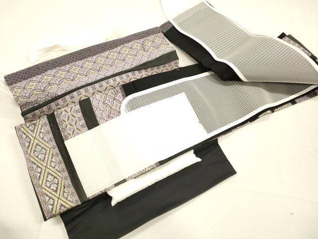 平和屋着物＊夏物 ワンタッチつけ帯 横段吉祥文 金銀糸 やまと誂製 箱