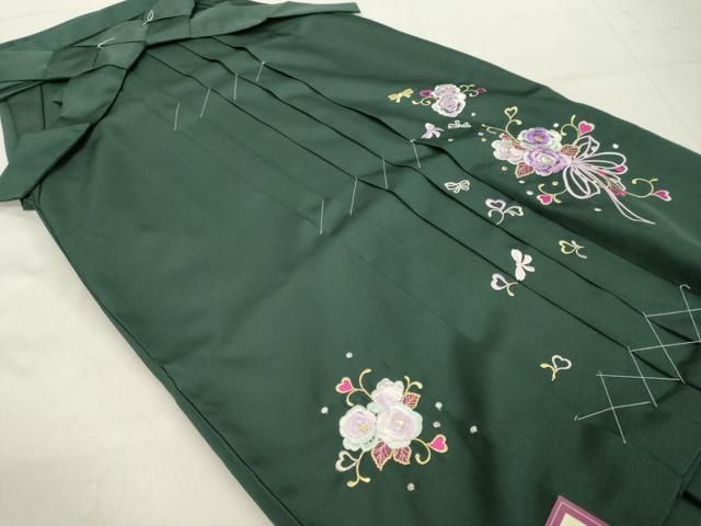 平和屋着物 女性 行灯袴 総刺繍 草花 虫襖色 金銀糸 卒業式 洗える着物 tw