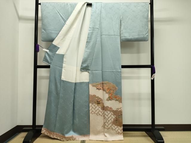 平和屋着物 豪華色留袖 絞り 刺繍 雲重ね梅松花文 金彩 正絹 gh