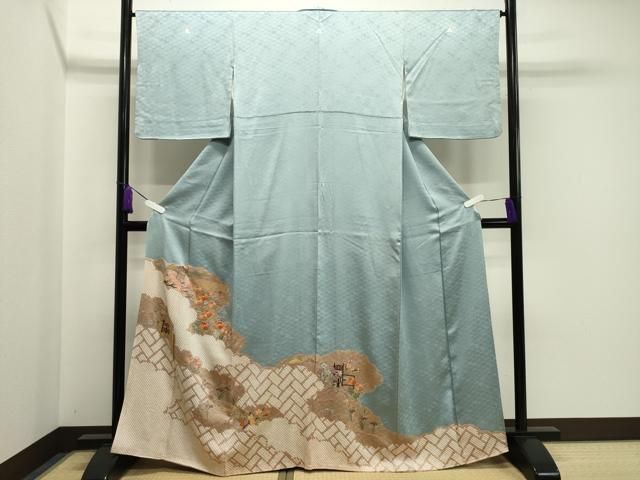 平和屋着物 豪華色留袖 絞り 刺繍 雲重ね梅松花文 金彩 正絹 gh