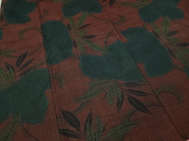  平和屋着物 本場大島紬 7マルキ 蔦の葉文 正絹 ut 紬 着物