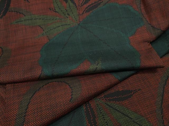 平和屋着物 本場大島紬 7マルキ 蔦の葉文 正絹 ut