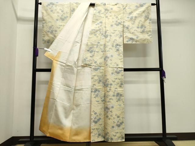 雲重ね草花文 正絹