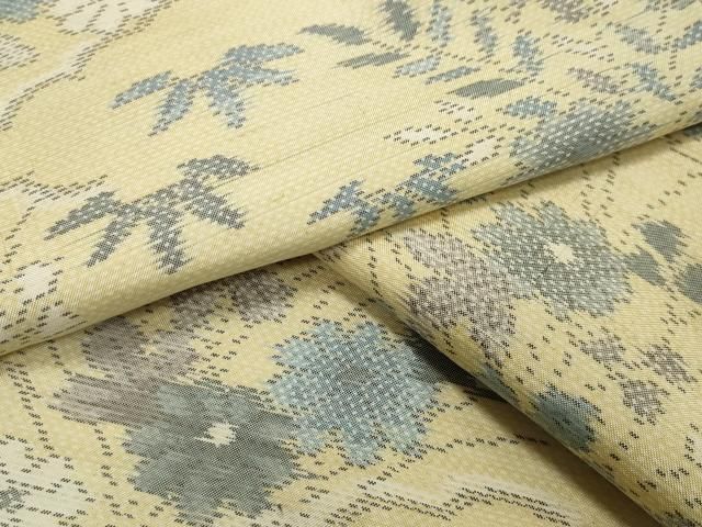 平和屋着物 本場大島紬 雲重ね草花文 正絹 gh