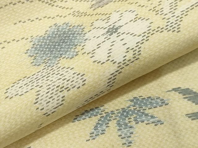  平和屋着物 本場大島紬 雲重ね草花文 正絹 gh 紬 着物