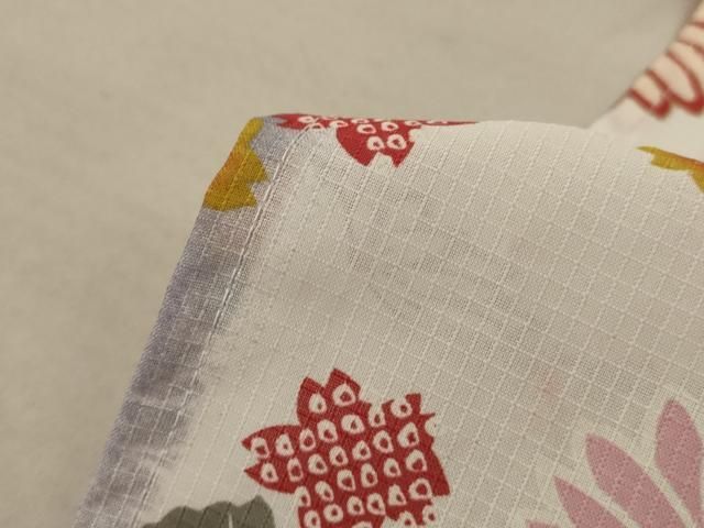  平和屋着物 夏物 小紋 紗 紅梅織 草花文 金彩 jd 小紋 着物