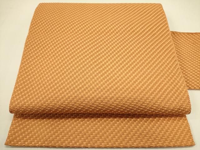 平和屋着物 八寸名古屋帯 赤朽葉色 正絹 op