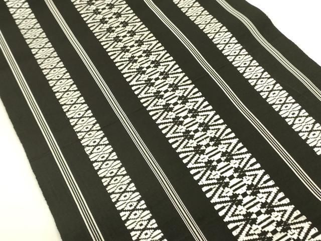 平和屋着物 本場筑前博多織 八寸名古屋帯 献上 黒地 正絹 op