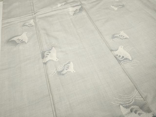  平和屋着物 本場大島紬 白大島 粋泥 千鳥文 証紙付き 正絹 ut 紬 着物