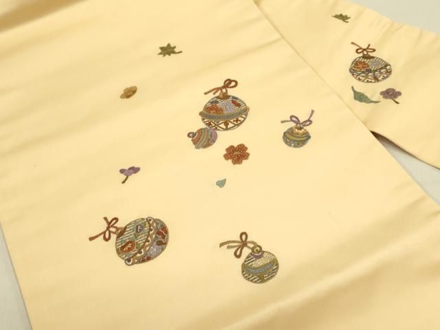 平和屋着物○中国三大刺繍 相良刺繍 総刺繍 九寸名古屋帯 舞桜 鈴 スズ