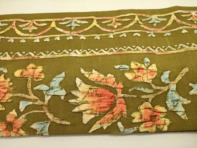  平和屋着物 つけ帯 ふくれ織 花間道 ろうけつ染め 正絹 op 付け帯 作り帯 帯
