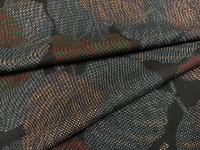 平和屋着物●本場大島紬　一元7マルキ　葉尽くし　正絹　逸品　AABD3979ph 平和屋着物○本場大島紬 一元7マルキ 葉尽くし 正絹 逸品 AABD3979ph