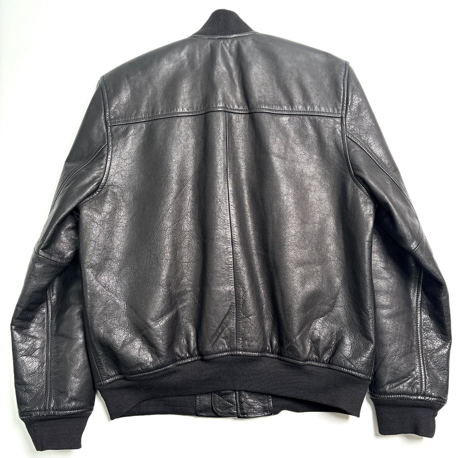 GAPレザージャケット 牛革 ボンバージャケットMA-1 ブルゾン 本革 M 牛革】GAP レザージャケット 黒 L ブルゾン MA-1 本革 - メルカリ