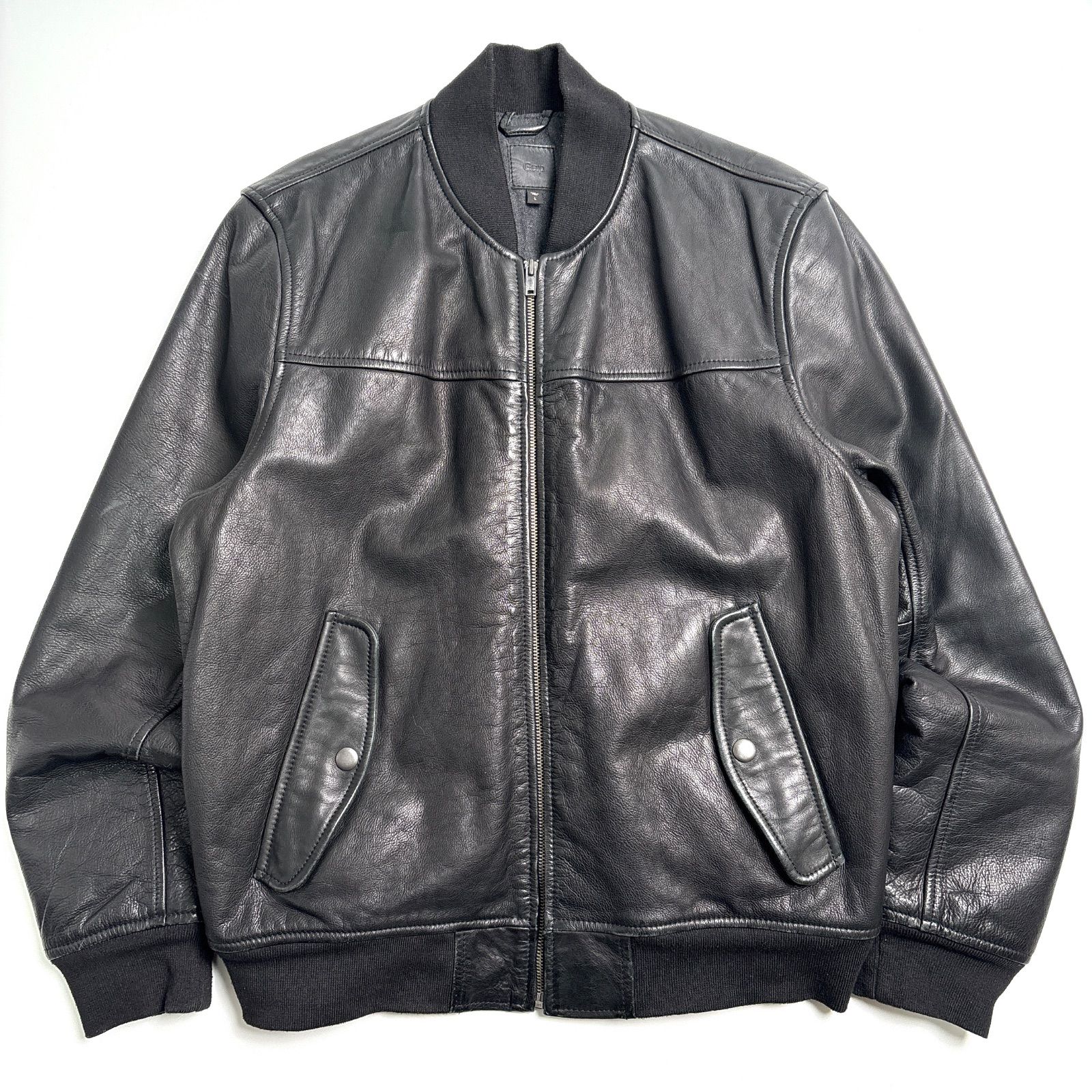 牛革】GAP レザージャケット 黒 L ブルゾン MA-1 本革 - メルカリ