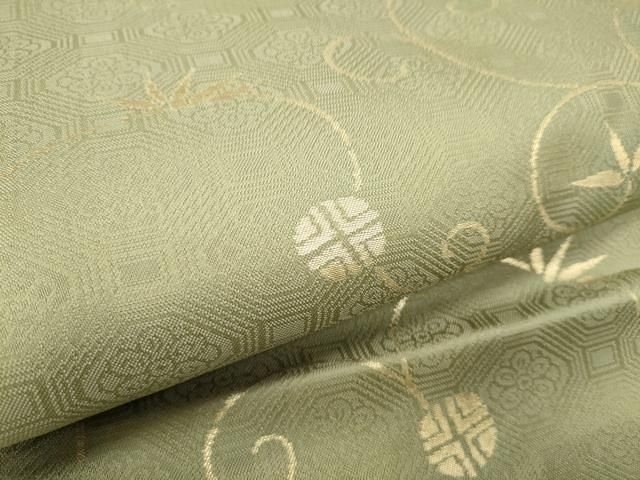 平和屋着物○全通柄 九寸名古屋帯 蔦の葉文 金糸 正絹 逸品 CABA4859hy