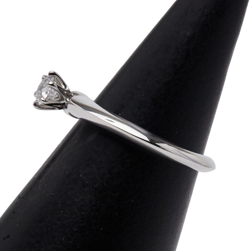 ティファニー ソリティアリング Pt 950 プラチナ レディース TIFFANY-Co. 1-0242025 薄手ニット センタープレス