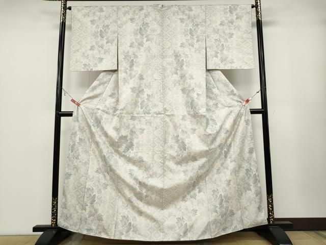 平和屋着物○本場大島紬 白大島 9マルキ 南天文 正絹 逸品 CABA1921ut