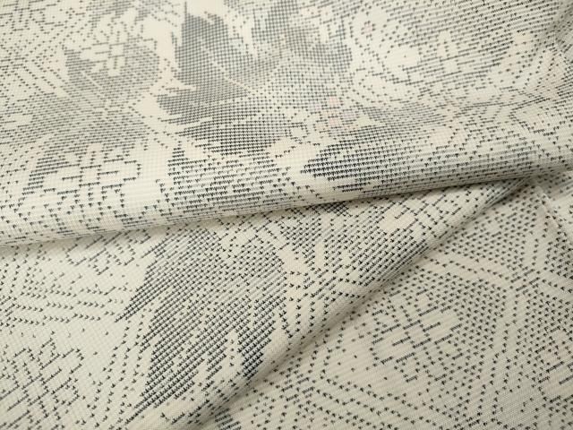 平和屋着物●本場大島紬　白大島　9マルキ　南天文　正絹　逸品　CABA1921ut 平和屋着物○本場大島紬 白大島 9マルキ 南天文 正絹 逸品 CABA1921ut