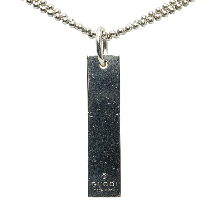 グッチ プレート ネックレス ボールチェーン ダブルチェーン SV925