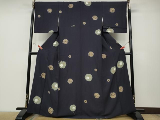 平和屋着物●上質な小紋　絞り　舞花文　金彩　正絹　逸品　CABA1937ut 平和屋着物○上質な小紋 絞り 舞花文 金彩 正絹 逸品 CABA1937ut