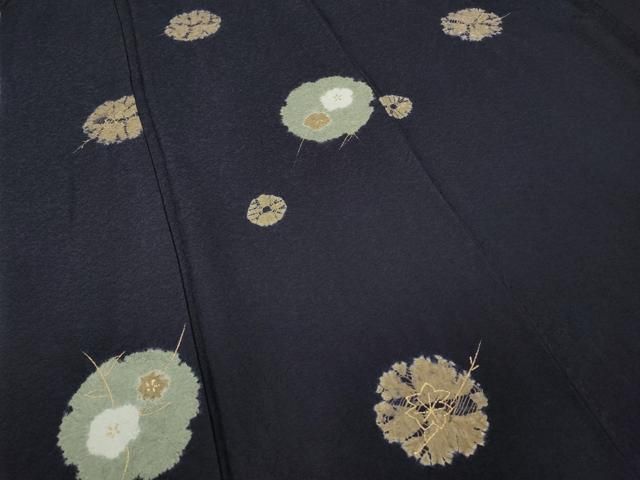 平和屋着物○上質な小紋 絞り 舞花文 金彩 正絹 逸品 CABA1937ut