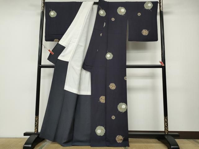 平和屋着物○上質な小紋 絞り 舞花文 金彩 正絹 逸品 CABA1937ut