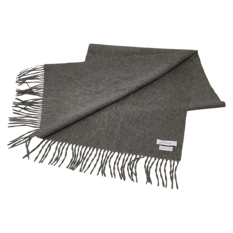 ヴェルサーチェ ロゴ刺繍 グレー カシミヤ レディース VERSACE 228 44361