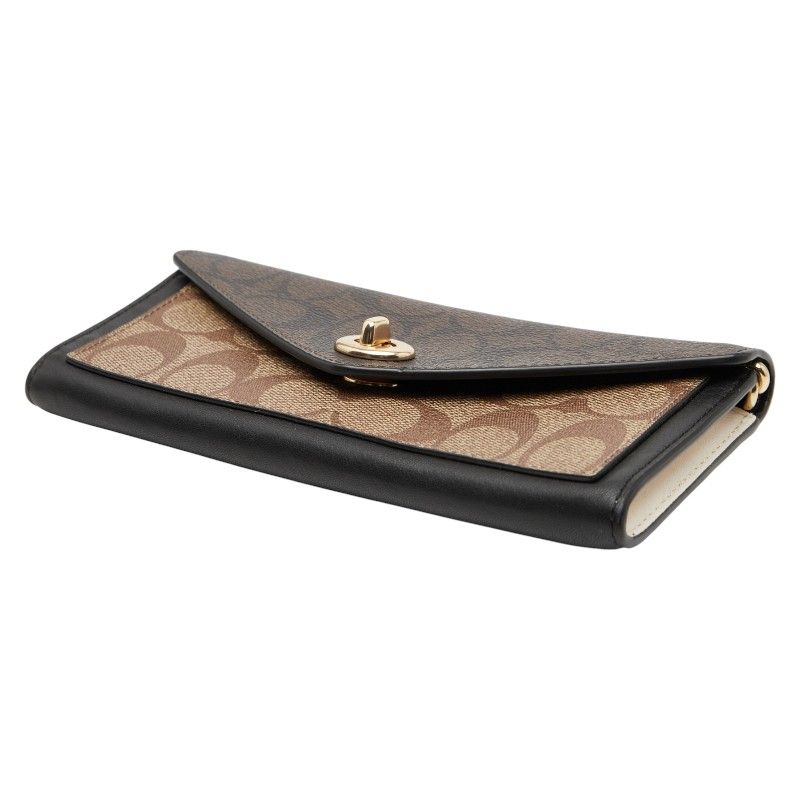 コーチ シグネチャー チェーン ウォレット 長財布 ブラウン PVC レザー レディース COACH 205-44428