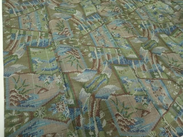 平和屋着物●本場大島紬　7マルキ　総絣　風景花文　三越扱い　正絹　逸品　未使用　DAAZ0755ps 平和屋着物○本場大島紬 7マルキ 総絣 風景花文 三越扱い 正絹 逸品 未