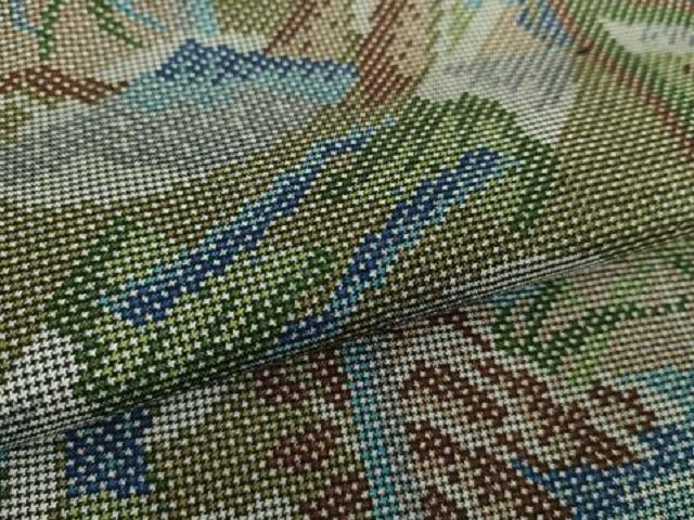 平和屋着物○本場大島紬 7マルキ 総絣 風景花文 三越扱い 正絹 逸品 未