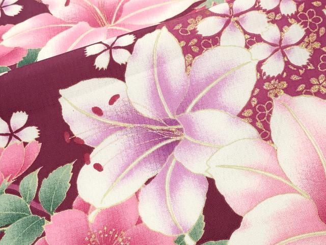 平和屋着物●小振袖　二尺袖　雪輪花文　金彩　洗える着物　CABA1403gh 平和屋着物○小振袖 二尺袖 雪輪花文 金彩 洗える着物 CABA1403gh