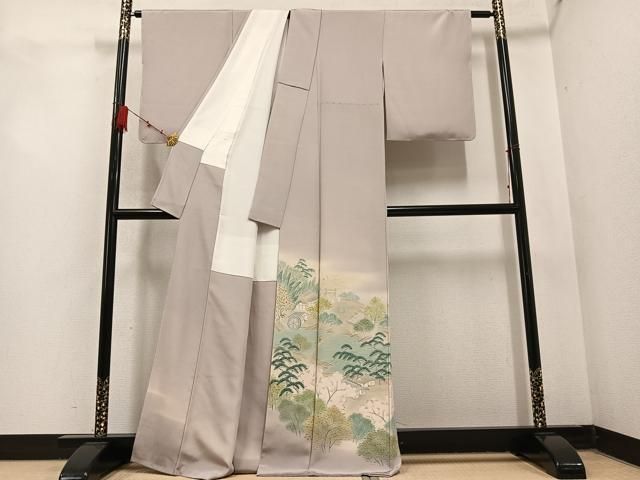 平和屋着物 名門 上野家 四代目 上野真 二代目 上野為二 色留袖 渡り橋人物風景文 暈し染め 正絹 ph