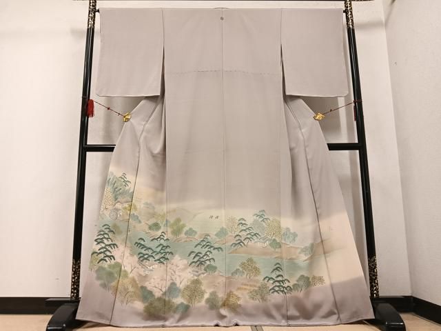 平和屋着物 名門 上野家 四代目 上野真 二代目 上野為二 色留袖 渡り橋人物風景文 暈し染め 正絹 ph