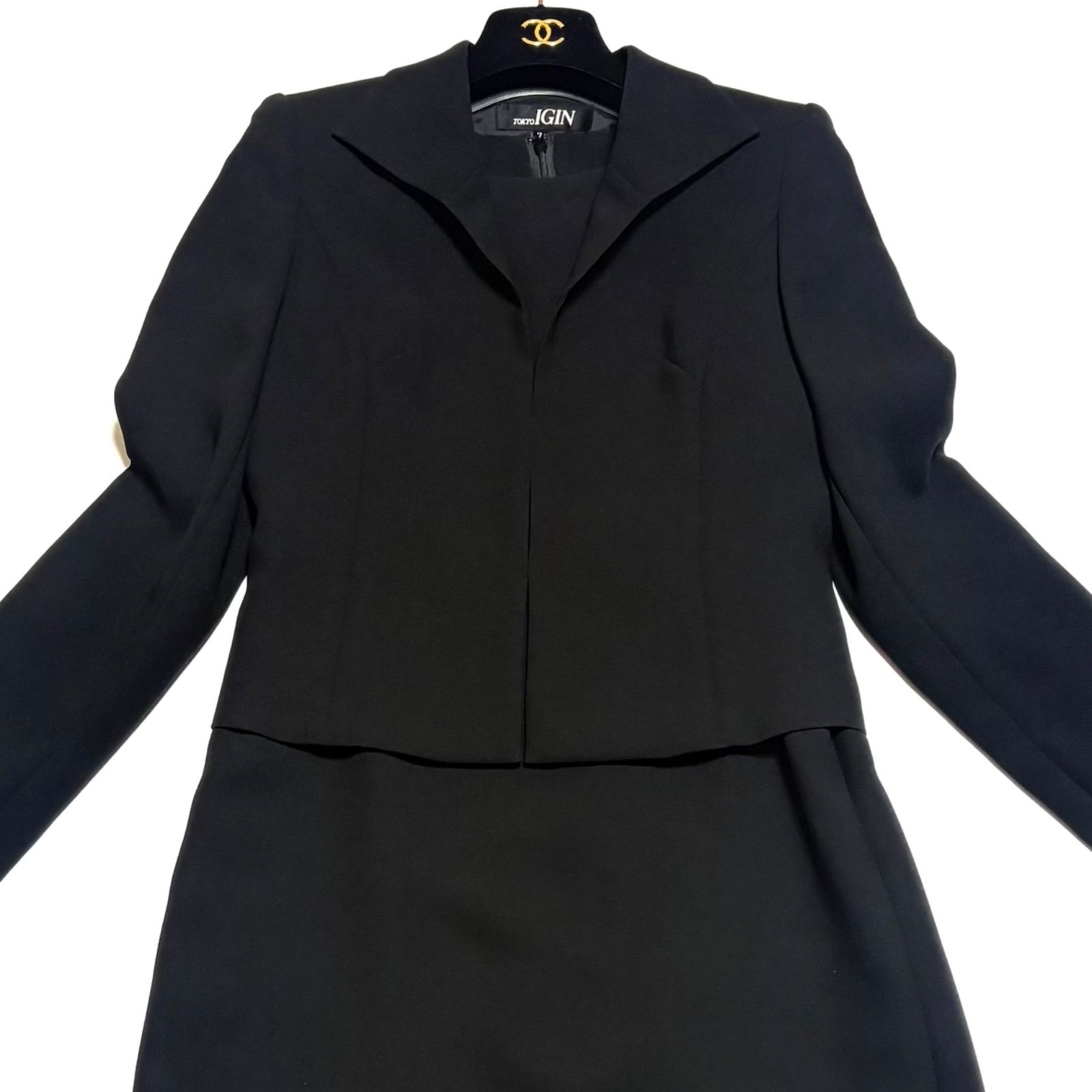 TOKYO IGIN 東京イギン ブラックフォーマル アンサンブル 喪服 礼服 ロング丈 半袖ワンピース ジャケット 冠婚葬祭 セレモニー