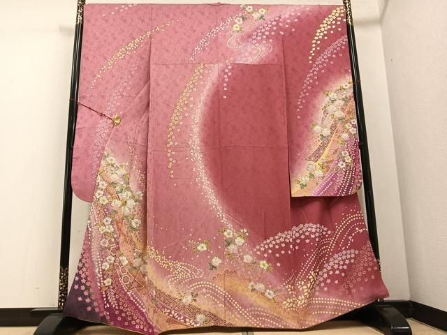平和屋着物○豪華振袖 辻が花 暈し染め 金彩 銀通し地 やまと誂製 正絹 