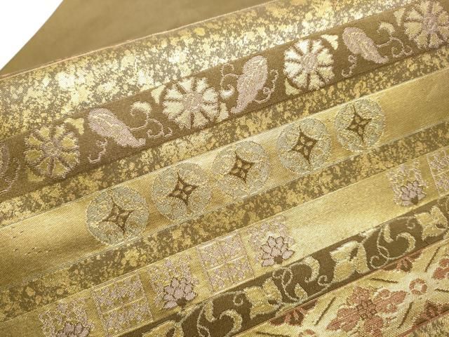 キッチン用品② 平和屋着物○九寸名古屋帯 横段花文 金彩 正絹 逸品 CABA4956hy 【公式