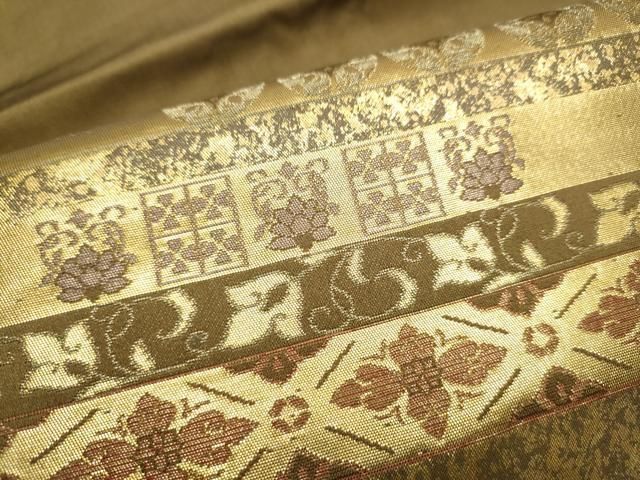 平和屋着物○九寸名古屋帯 横段花文 金彩 正絹 逸品 CABA4956hy 【公式