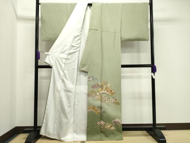 平和屋着物 豪華色留袖 駒刺繍 鳳凰枝松花文 暈し染め 金彩 正絹 gh