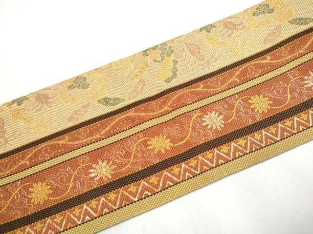  平和屋着物 本場筑前博多織 八寸名古屋帯 花唐草間道 正絹 hy 名古屋帯 帯