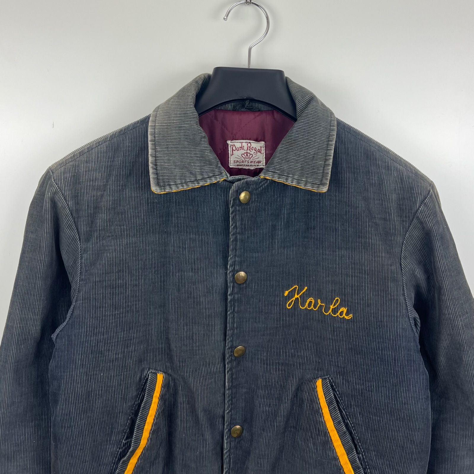 PARK REGAL 50s USA vintage corduroy award jacket fade navy パーク
