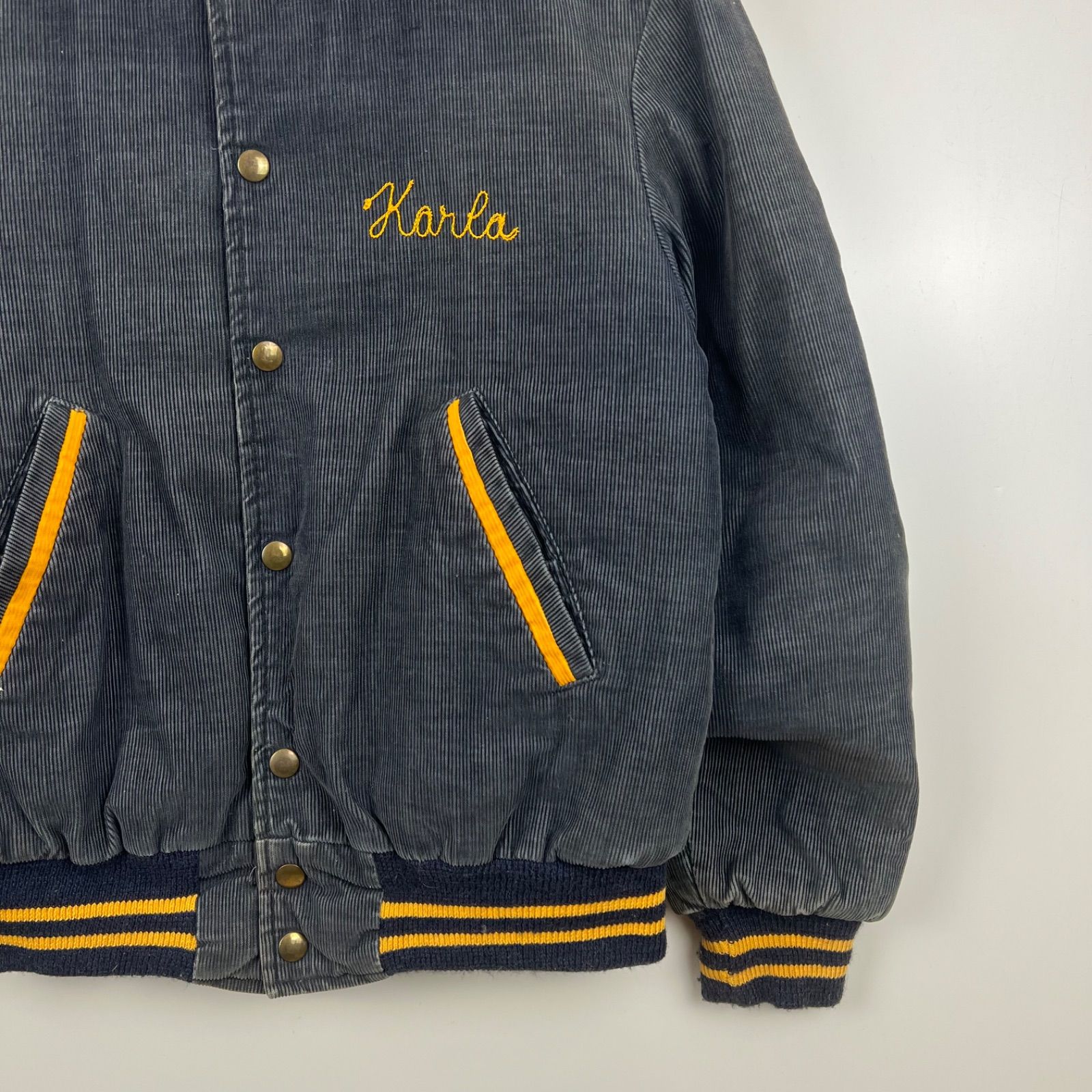 PARK REGAL 50s USA vintage corduroy award jacket fade navy パーク