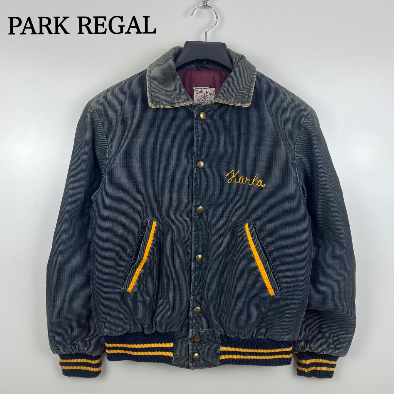 PARK REGAL 50s USA vintage corduroy award jacket fade navy パーク