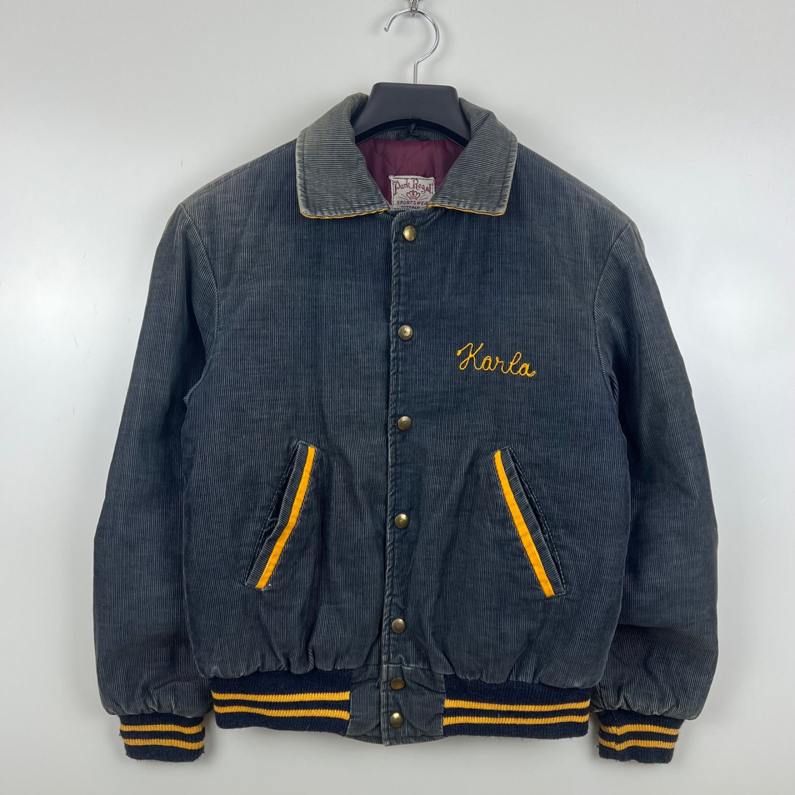 PARK REGAL 50s USA vintage corduroy award jacket fade navy パーク
