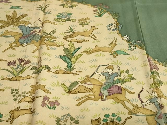  平和屋着物 豪華色留袖 狩猟文 金彩 正絹 ud 黒留袖 着物