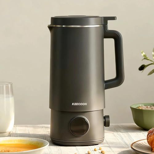 KEECOON 豆乳メーカー 自動調理ポット 加熱式ミキサー 大容量 1000 ml フードプロセッサー 14つのモード 保温12 H 予約 濾過不要 全自動 高速高温洗浄 操作簡単 家庭用 ジューサー レシピ本付き ジュース 離乳食 食べるスープ お