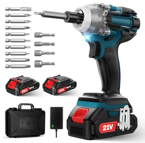 2025新設計 インパクトドライバー 2000 mAh バッテリー 300 N m 電動ドライバー インパクト 充電式 ブラシレスモーター採用 無段変速 正逆転両用 LEDライト 14ビット本付き軽量 小型インパクト ドライバー 過負荷保護 過