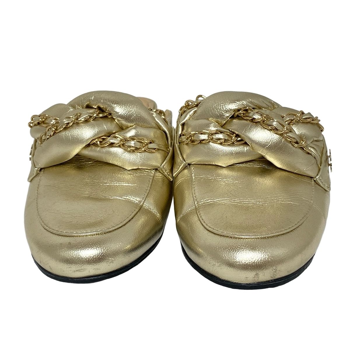 CHANEL(シャネル) ミュール 34 1/2 C レディース - G32956 ゴールド